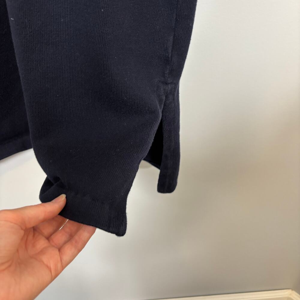 Navy Sailor Collar Cotton Maxi Dress Nautical Classic Vtg | True Summer - Picture 3 of 8